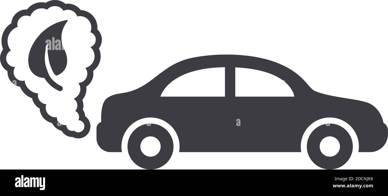 Voitures à économie de carburant avec vecteur d'icône écologique de nuage d'échappement illustration Illustration de Vecteur