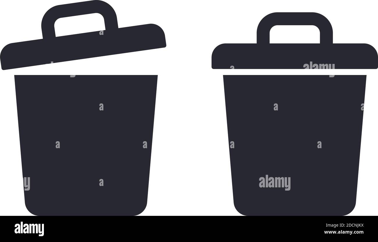 Icône poubelle TrashCan ou illustration vectorielle d'icône de conception plate de symbole Illustration de Vecteur