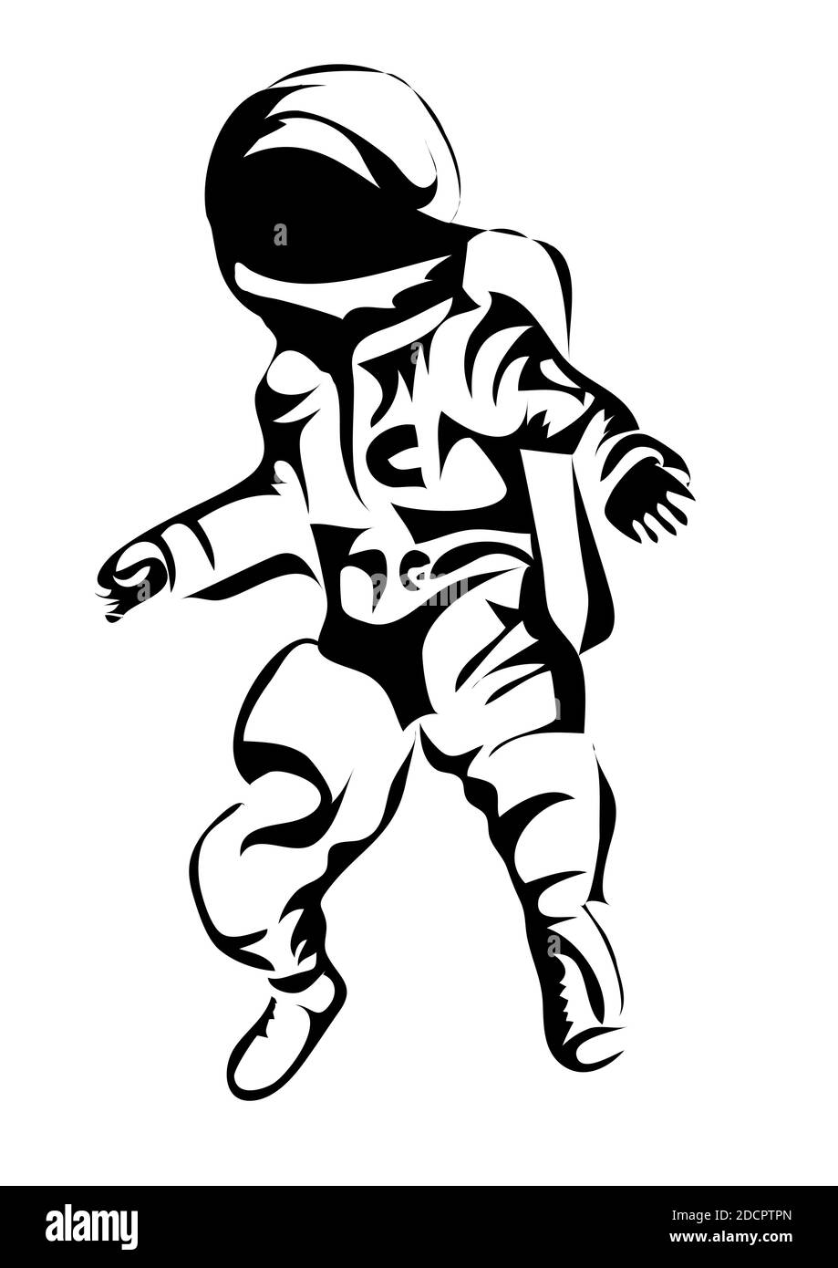 silhouette d'astronaute isolée sur fond blanc Illustration de Vecteur