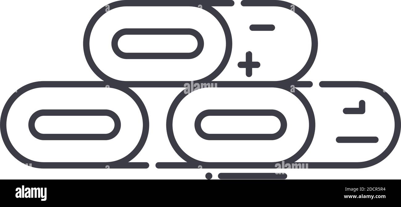 Icône de matériaux, illustration isolée linéaire, vecteur de ligne mince, signe de conception Web, symbole de concept de contour avec contour modifiable sur fond blanc. Illustration de Vecteur