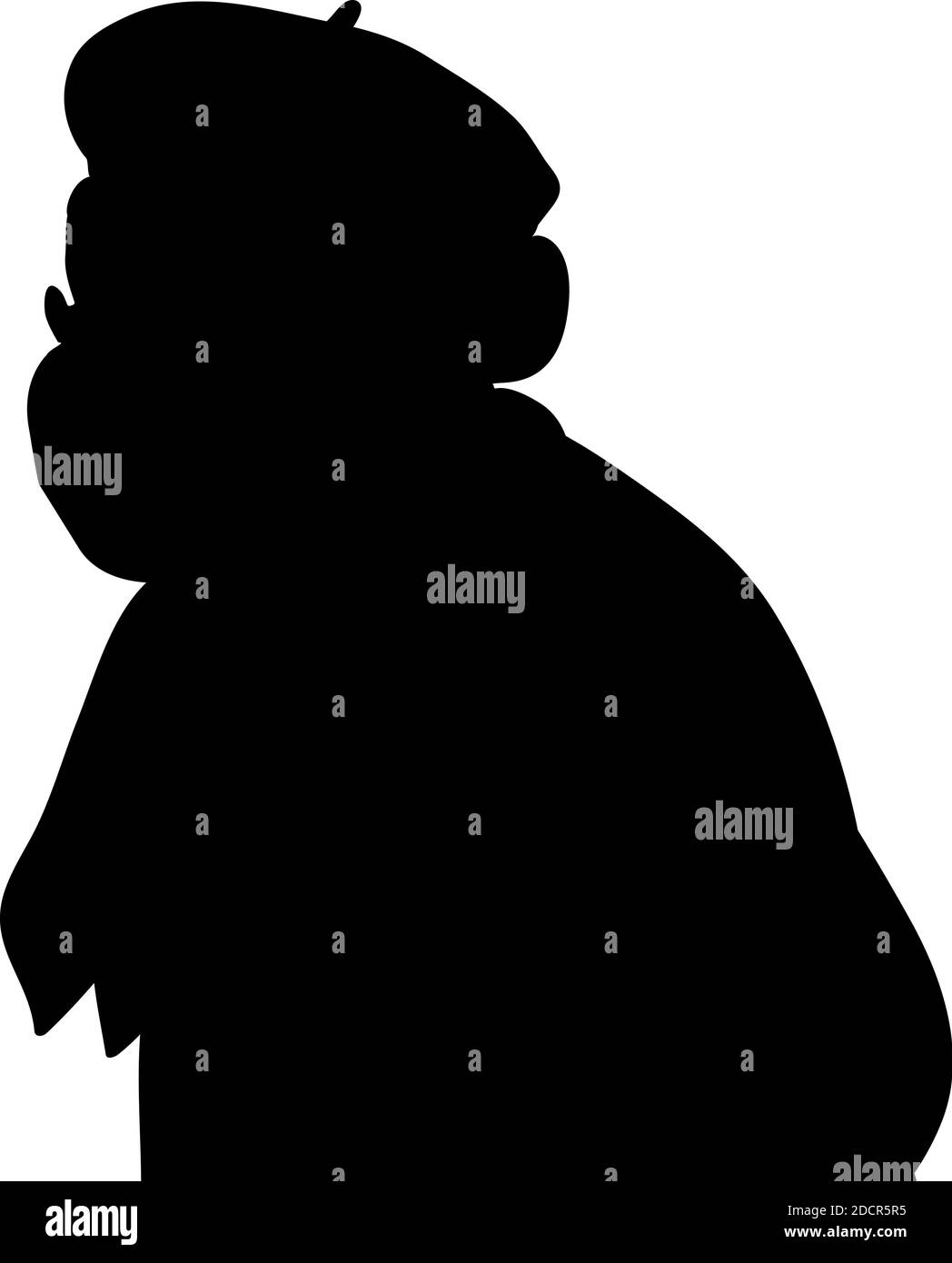 Silhouette de grand-mère dans le masque médical gros plan Illustration de Vecteur