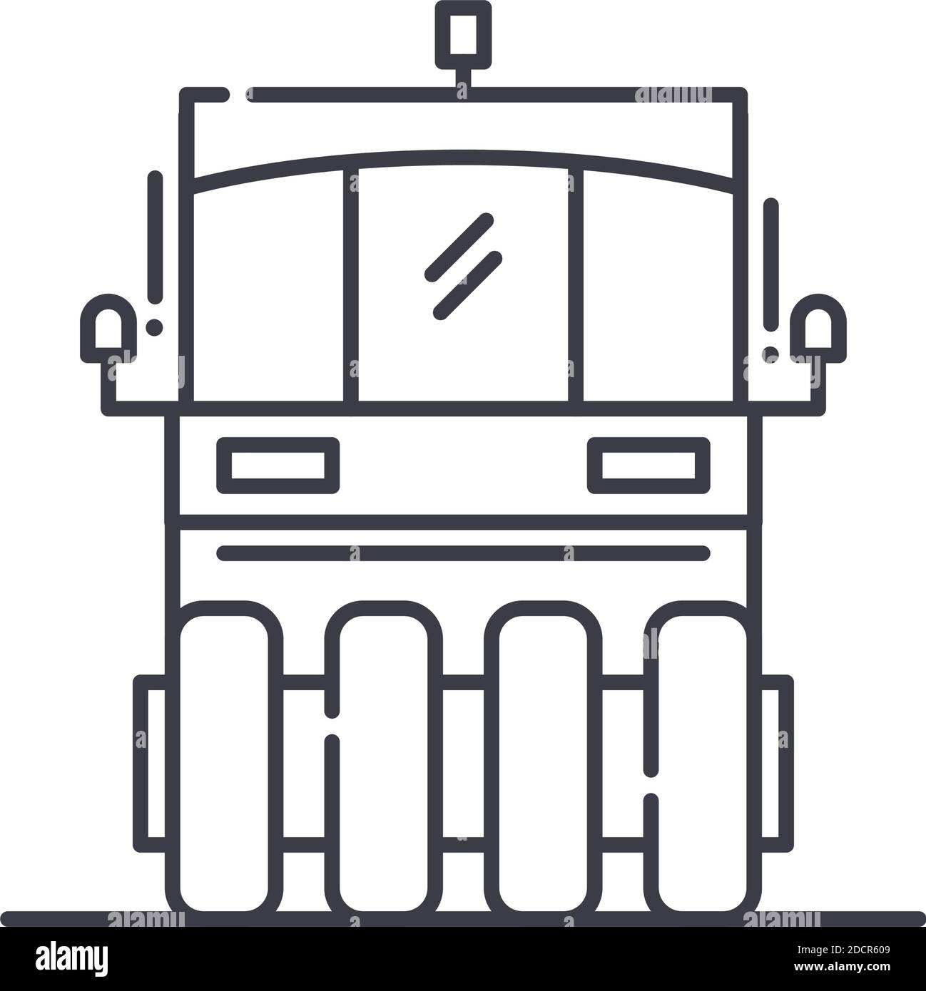 Icône de rouleau pneumatique, illustration isolée linéaire, vecteur ligne mince, panneau de conception de bande, symbole de concept de contour avec contour modifiable sur blanc Illustration de Vecteur