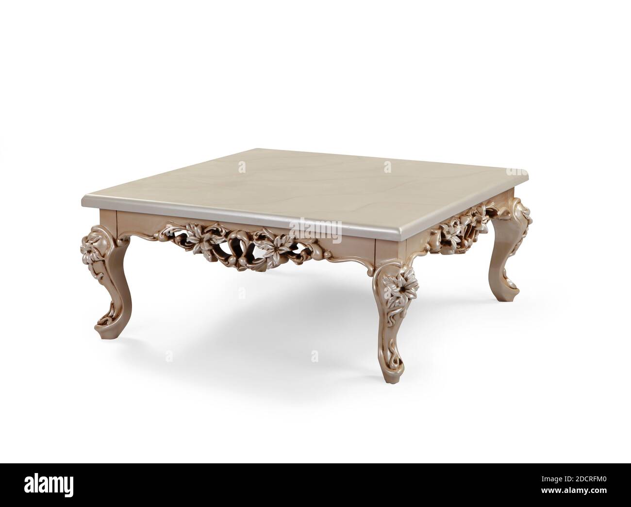table basse classique isolée sur fond blanc Banque D'Images