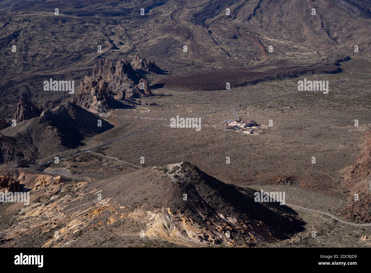 Vue en grand angle du paysage volcanique au centre Du parc national de Ténérife Banque D'Images