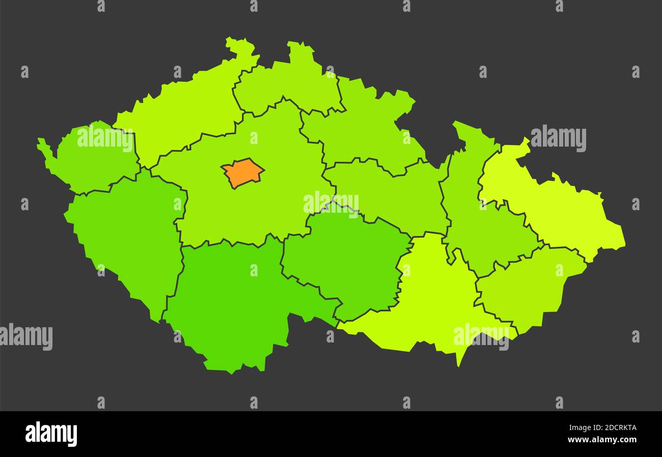 Carte de chaleur de la population de la République tchèque comme illustration de densité de couleur Banque D'Images