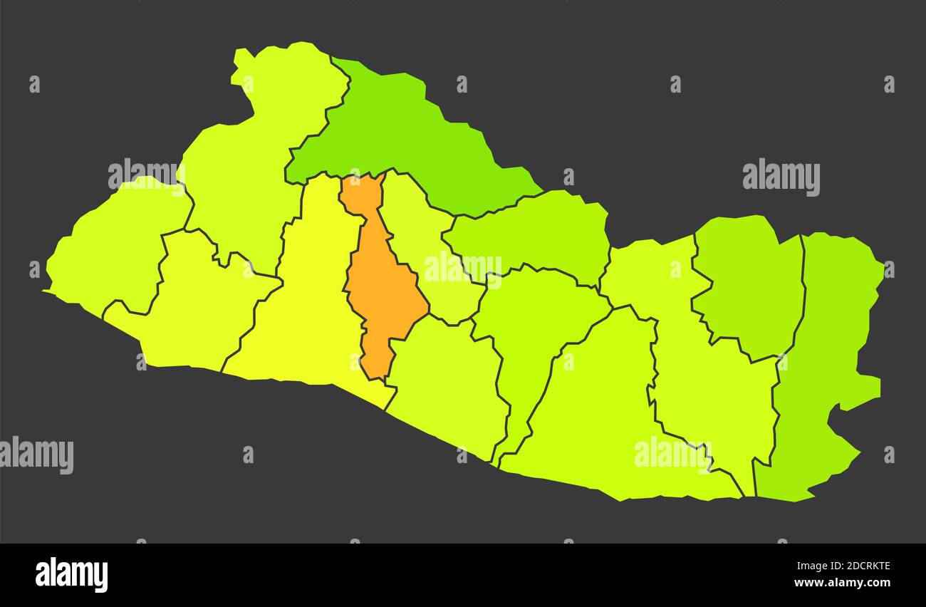Carte de chaleur de la population du Salvador comme illustration de la densité de couleur Banque D'Images