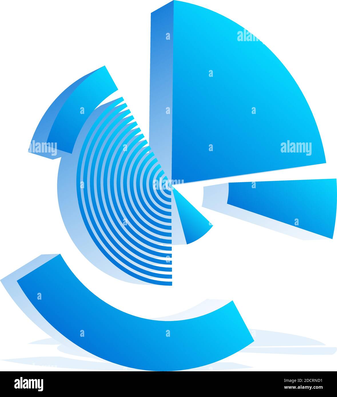 Geometric Sci-fi, Cybernetics, Cyber cercle segmenté, élément de conception d'anneau. HUD abstrait, GUI, forme circulaire de l'interface utilisateur – Illustration vectorielle de stock, clip art Illustration de Vecteur