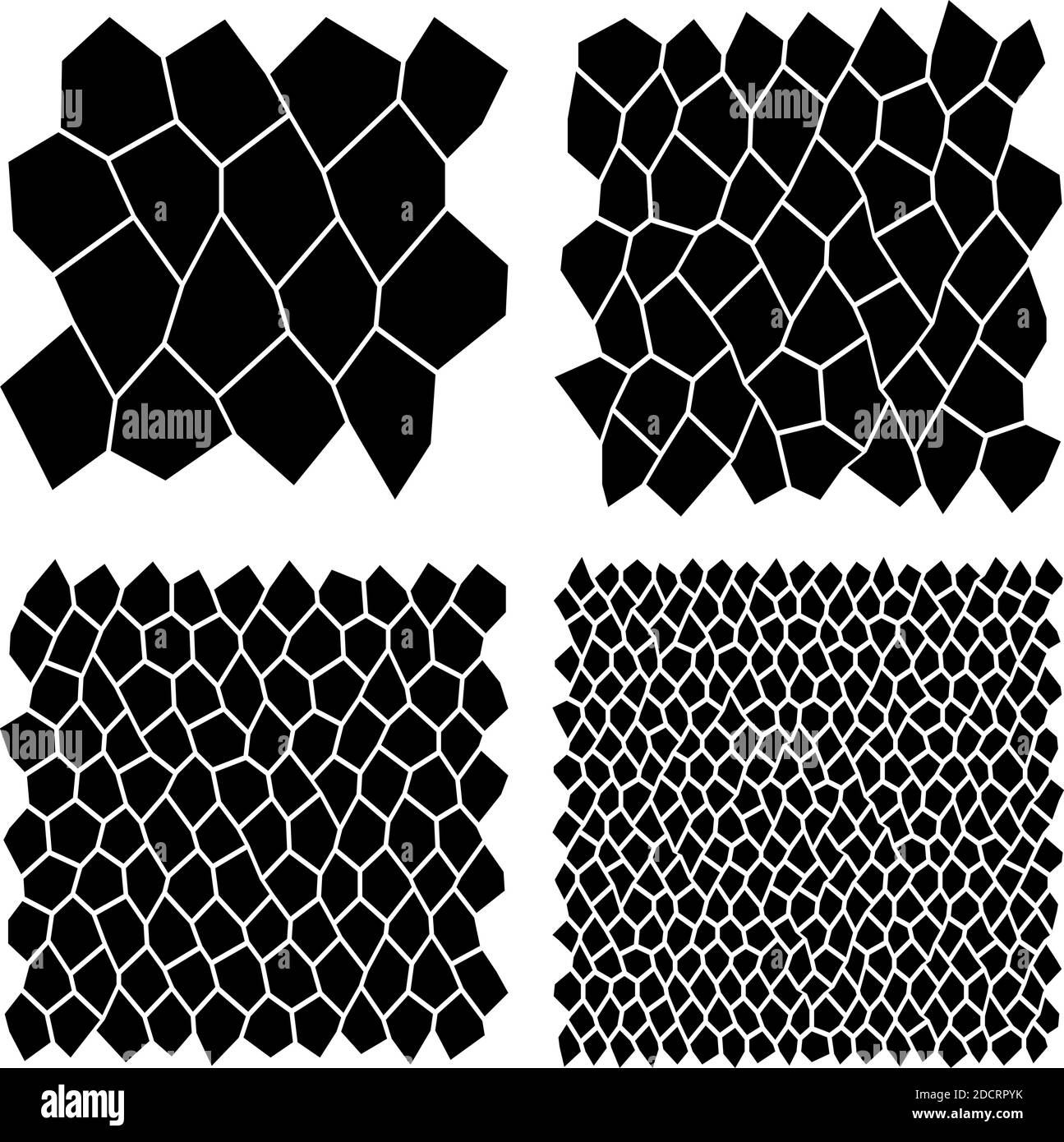 Tessellation, aléatoire, tuiles de mosaïque irrégulières, pierres, motif de pierre, arrière-plan - illustration vectorielle de stock, graphiques clip-art Illustration de Vecteur