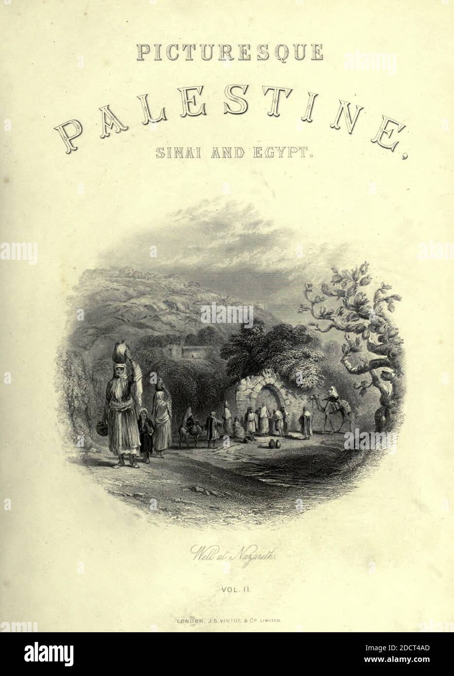 Gravure sur l'acier d'un puits à Nazareth de la Palestine pittoresque, du Sinaï et de l'Égypte par Wilson, Charles William, sir, 1836-1905; Lane-Poole, Stanley, 1854-1931 Volume 2. Publié à New York par D. Appleton en 1881-1884 Banque D'Images