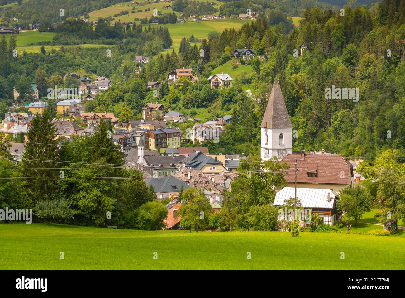 Vue sur Bad Aussee, Styrie, Salzkammergut Lakes, Alpes autrichiennes, Autriche, Europe Banque D'Images