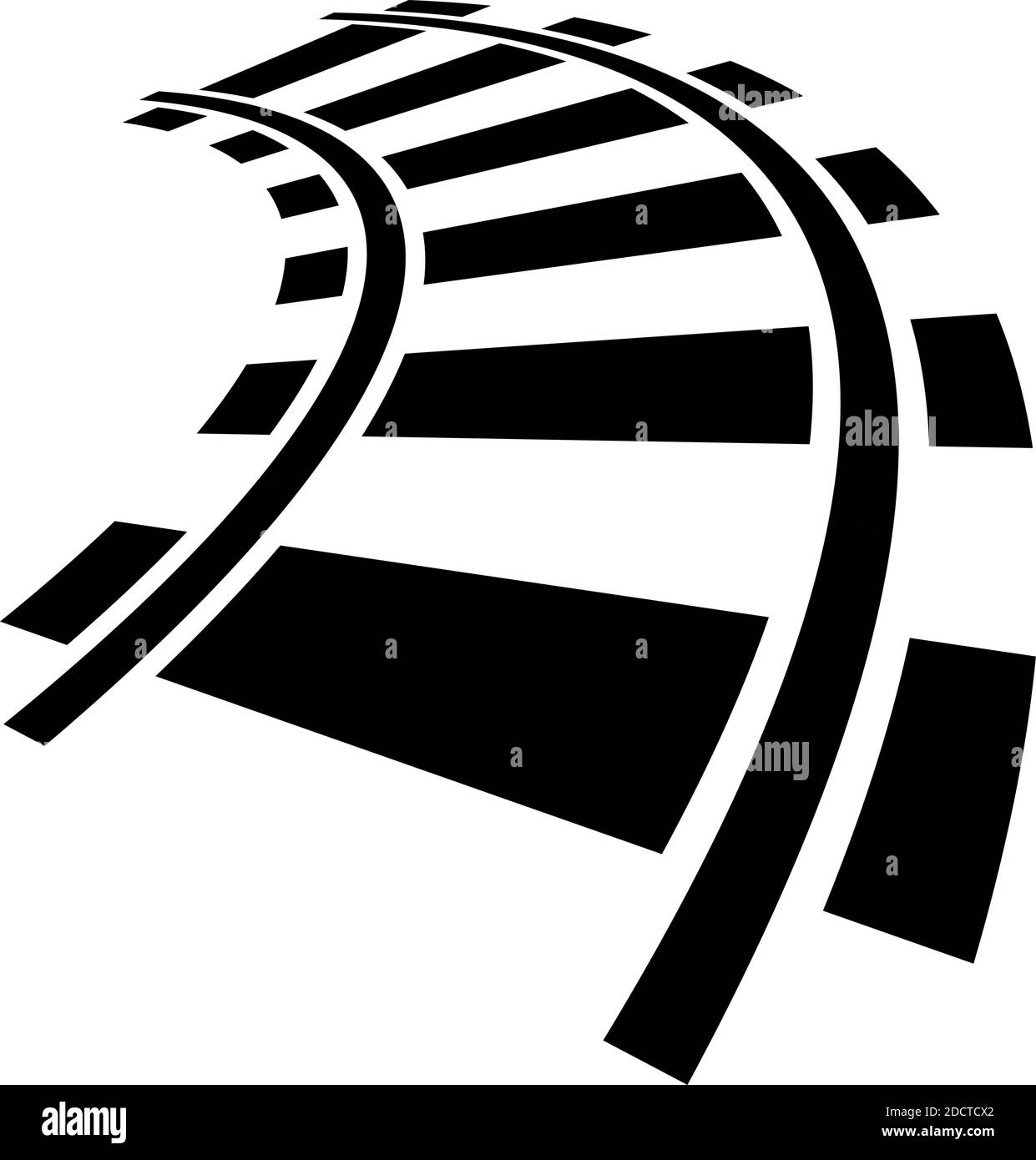 Chemin de fer, chemin de fer, contour du chemin de fer, vecteur de silhouette. Tramway, métro, chemin de métro – illustrations, graphiques clip art Illustration de Vecteur