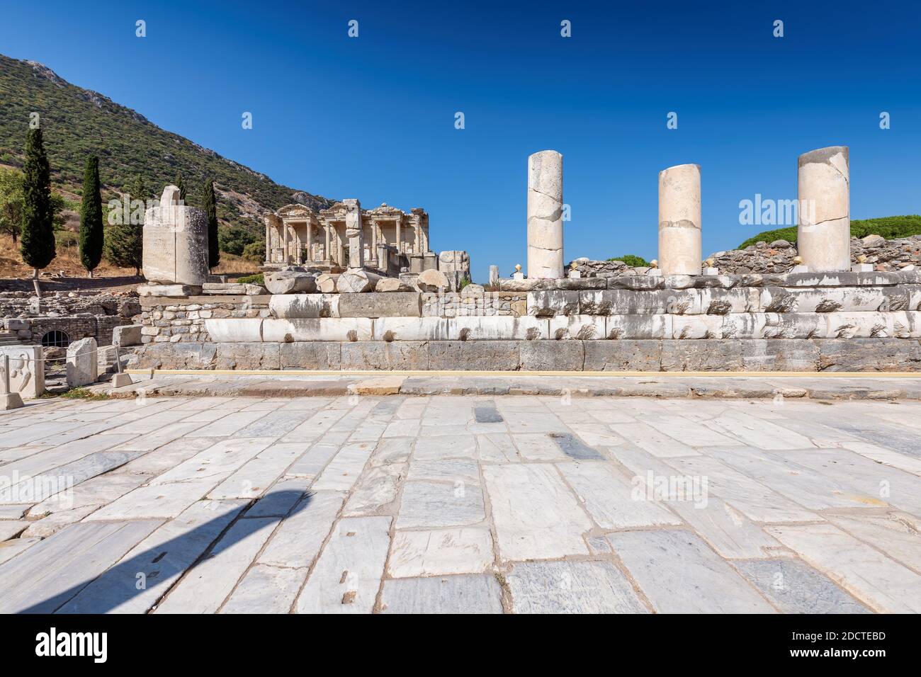 Bibliothèque Celsius dans la ville antique d'Éphèse, Turquie. Banque D'Images