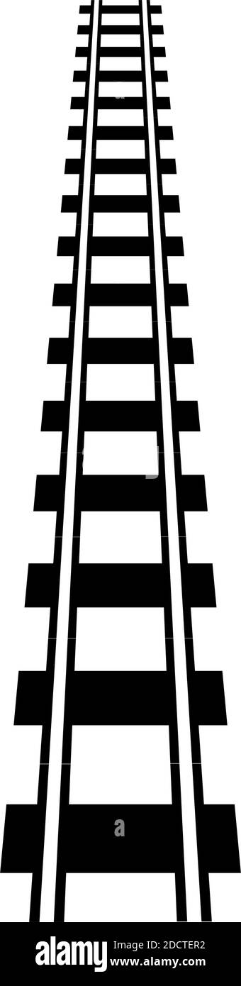 Chemin de fer, chemin de fer, contour du chemin de fer, vecteur de silhouette. Tramway, métro, chemin de métro – illustrations, graphiques clip art Illustration de Vecteur