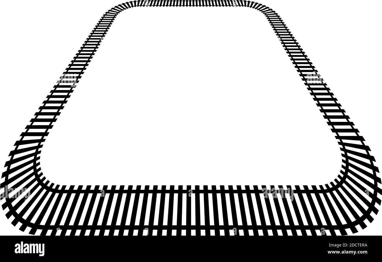 Chemin de fer, chemin de fer, contour du chemin de fer, vecteur de silhouette. Tramway, métro, chemin de métro – illustrations, graphiques clip art Illustration de Vecteur