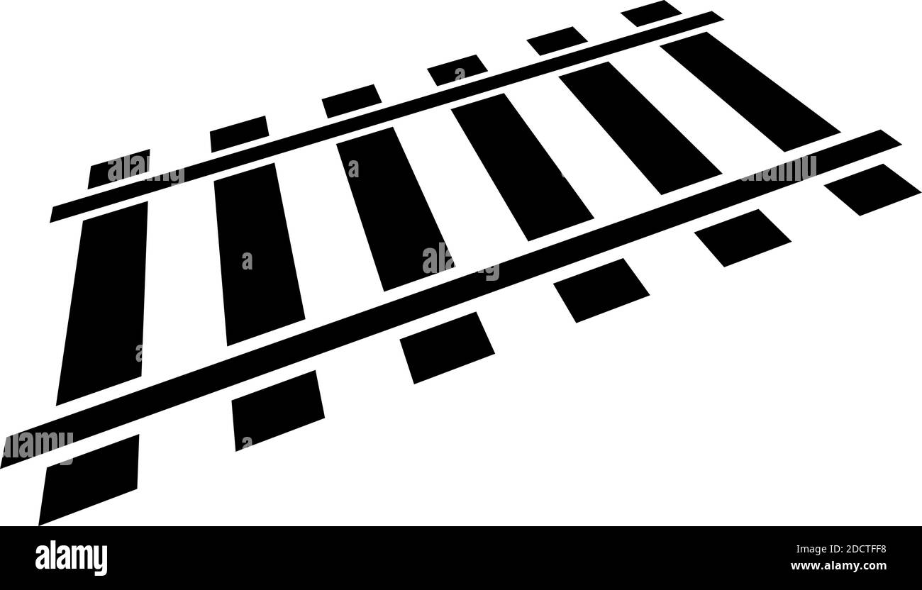 Chemin de fer, chemin de fer, contour du chemin de fer, vecteur de silhouette. Tramway, métro, chemin de métro – illustrations, graphiques clip art Illustration de Vecteur