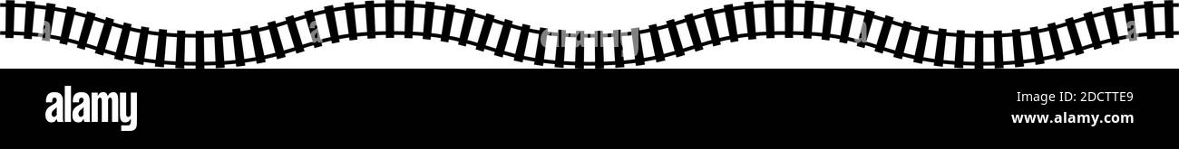 Chemin de fer, chemin de fer, contour du chemin de fer, vecteur de silhouette. Tramway, métro, chemin de métro – illustrations, graphiques clip art Illustration de Vecteur