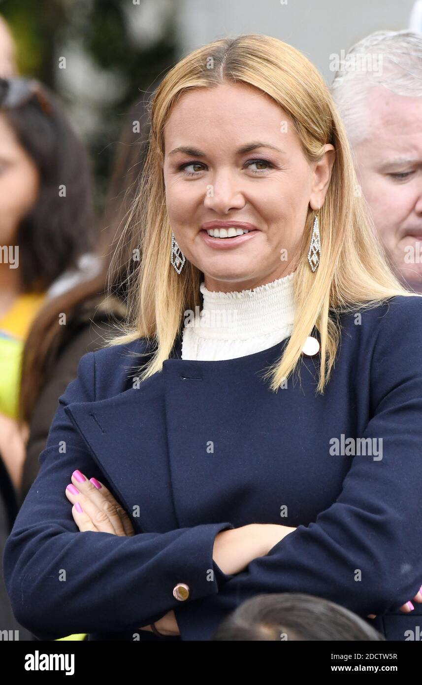 Vanessa Haydon Trump, l'épouse du fils aîné du président Trump, Donald Trump Jr., qui a demandé son divorce, se rend au 140e Og Roll de Pâques sur la pelouse sud de la Maison Blanche à Washington, DC, le lundi 2 avril 2018. Photo par Olivier Douliery/Abaca Press Banque D'Images