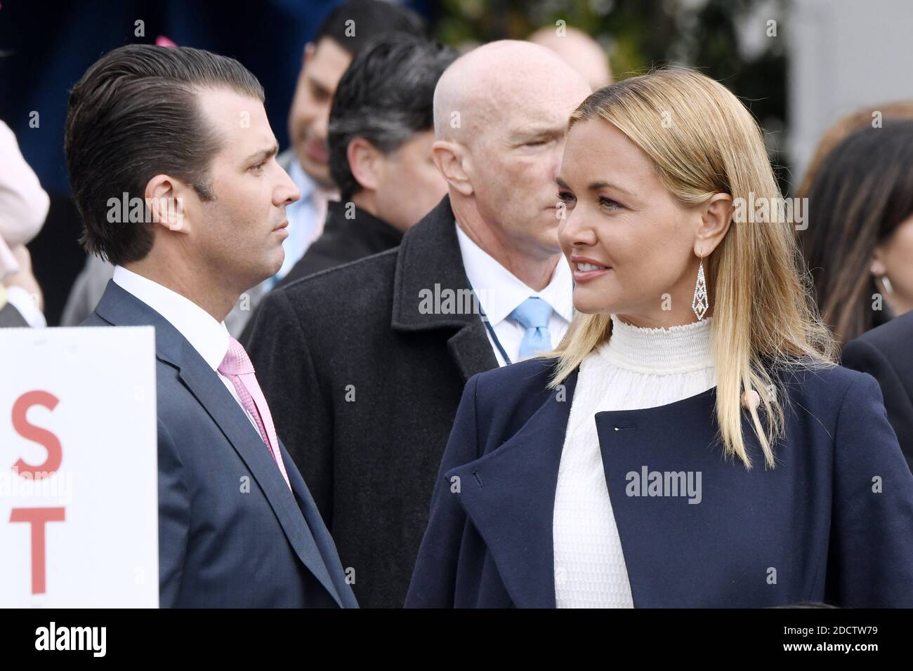 Vanessa Haydon Trump et Donald Trump Jr., qui ont déposé un divorce, ont assisté au 140e Easter Egg Roll sur la pelouse sud de la Maison Blanche à Washington, DC le lundi 2 avril 2018. Photo par Olivier Douliery/Abaca Press Banque D'Images