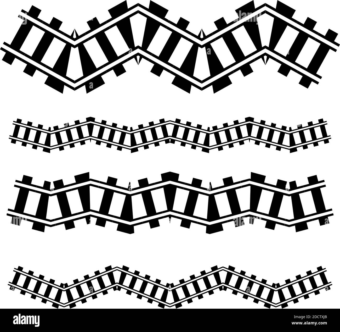 Chemin de fer, chemin de fer, contour du chemin de fer, vecteur de silhouette. Tramway, métro, chemin de métro – illustrations, graphiques clip art Illustration de Vecteur