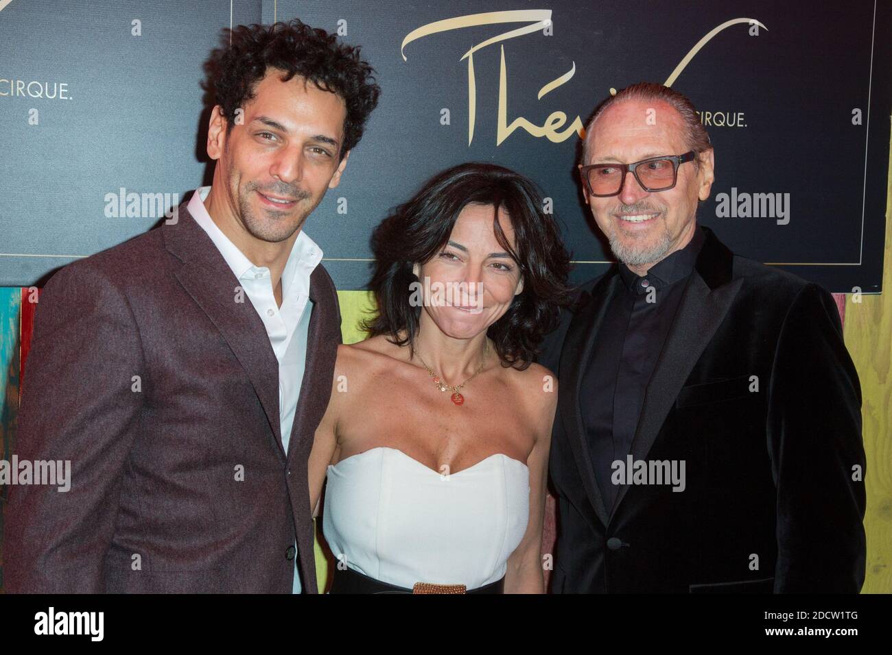 Tomer Sisley et sa femme Sandra Sisley, Alain Pacherie Président du Cirque Phénix assistant au 39e Festival mondial du Cirque de Demain, au Cirque Phénix, pelouse de Reuilly, Paris, France, le 04 fevrier 2018. Photo de Nasser Berzane/ABACAPRESS.COM Banque D'Images