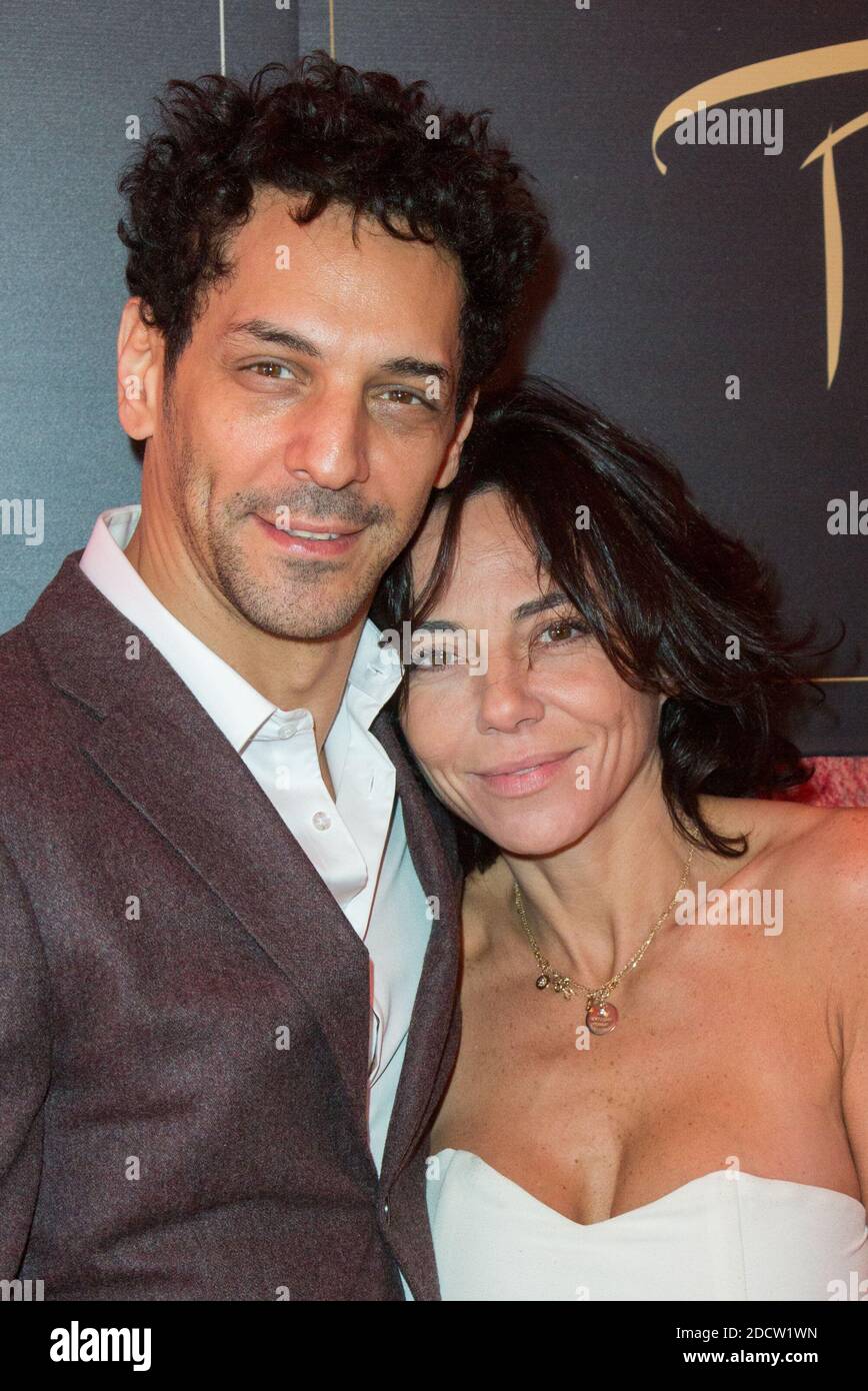 Tomer Sisley et sa femme Sandra Sisley assistante au 39e Festival mondial du Cirque de Demain, au Cirque Phenix, pelouse de Reuilly, Paris, France, le 04 fevrier 2018. Photo de Nasser Berzane/ABACAPRESS.COM Banque D'Images