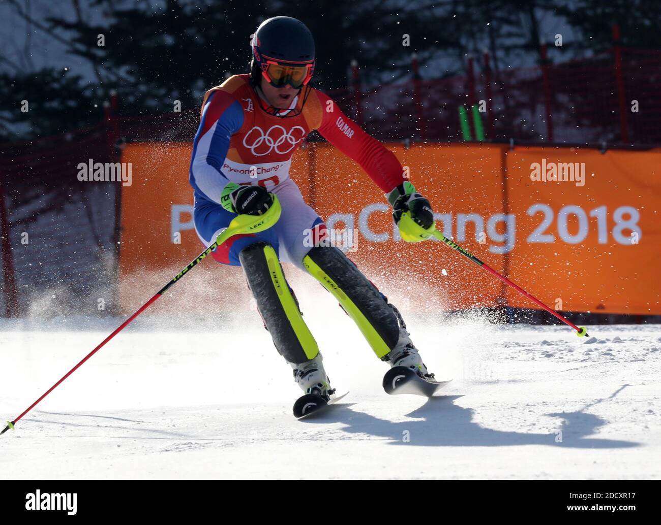 Alexis PINTURAULT de France pendant le slalom masculin aux Jeux Olympiques d'hiver de 2018 à Pyeongchang, Corée du Sud, le 22 février 2018. Photo de Guiliano Bevilacqua/ABACAPRESS.COM Banque D'Images