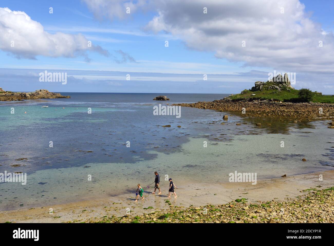 Plage de Porthcressa, Hugh Town, St Mary's, Iles de Scilly, Royaume-Uni Banque D'Images