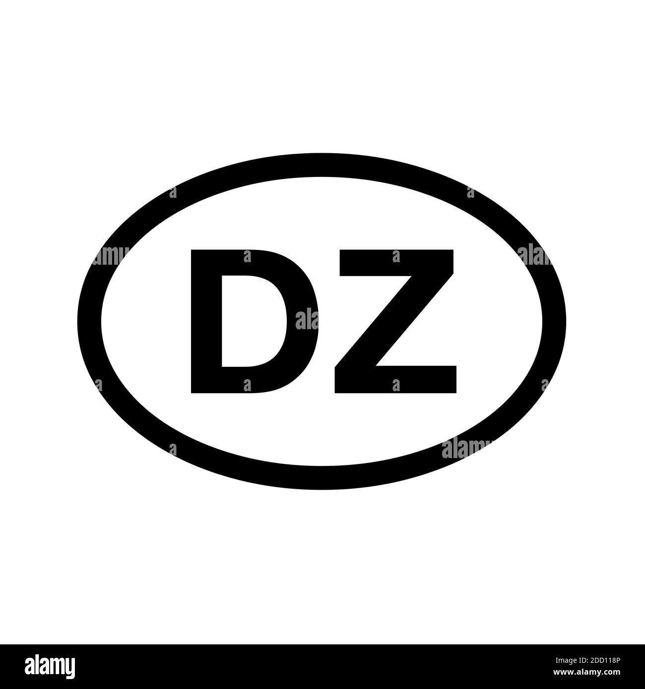 Code pays immatriculation du véhicule Algérie Banque D'Images