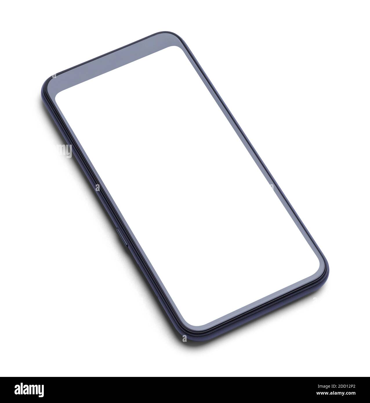 Smart Phone noir avec découpe de l'espace de copie sur blanc. Banque D'Images