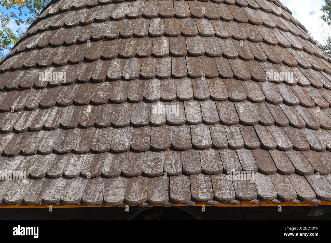 Tuiles de toit en bois au bâtiment Old Church Banque D'Images