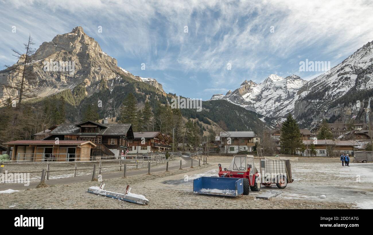 Village de montagne suisse Banque D'Images