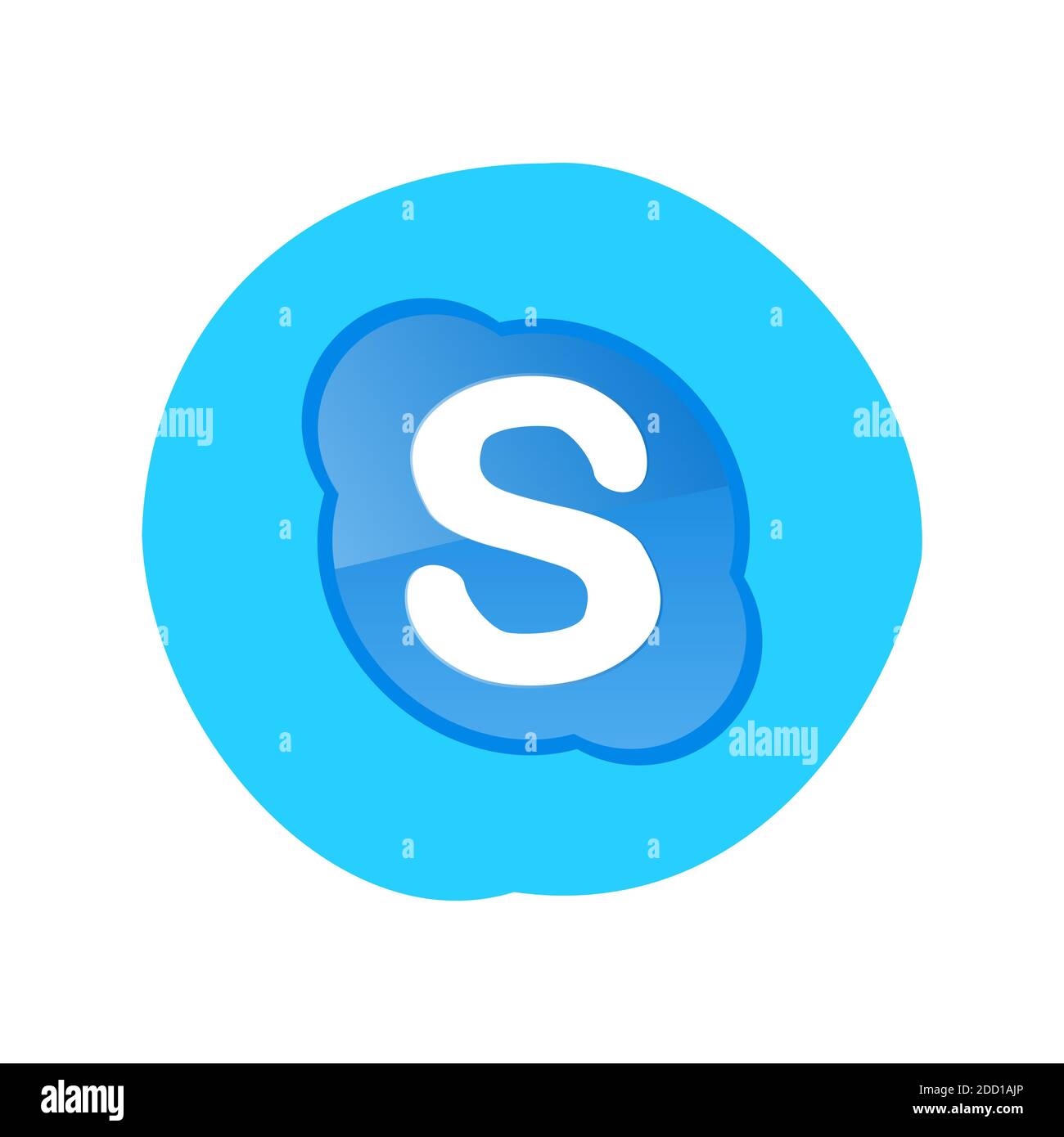 Logotype Skype sur fond blanc. Skype est un logiciel d'application de télécommunications développé par Microsoft. Application Skype . Kharkiv, Ukraine - octobre, Banque D'Images