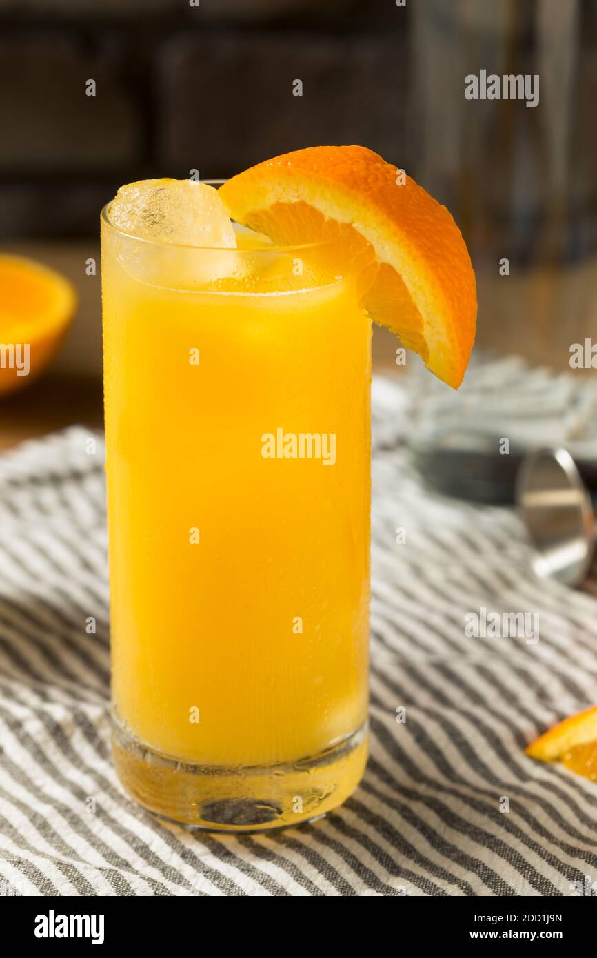 Cocktail de visseuse Vodka rafraîchissant avec jus d'orange Banque D'Images