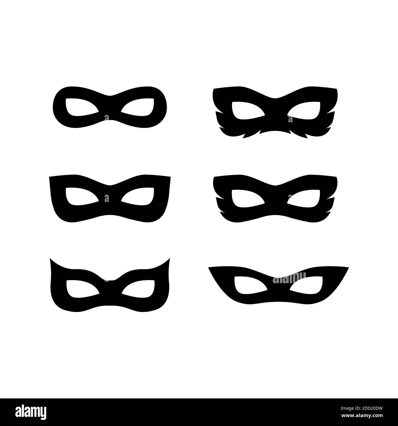 Masques de carnaval de fête ensemble silhouette illustration vectorielle Illustration de Vecteur