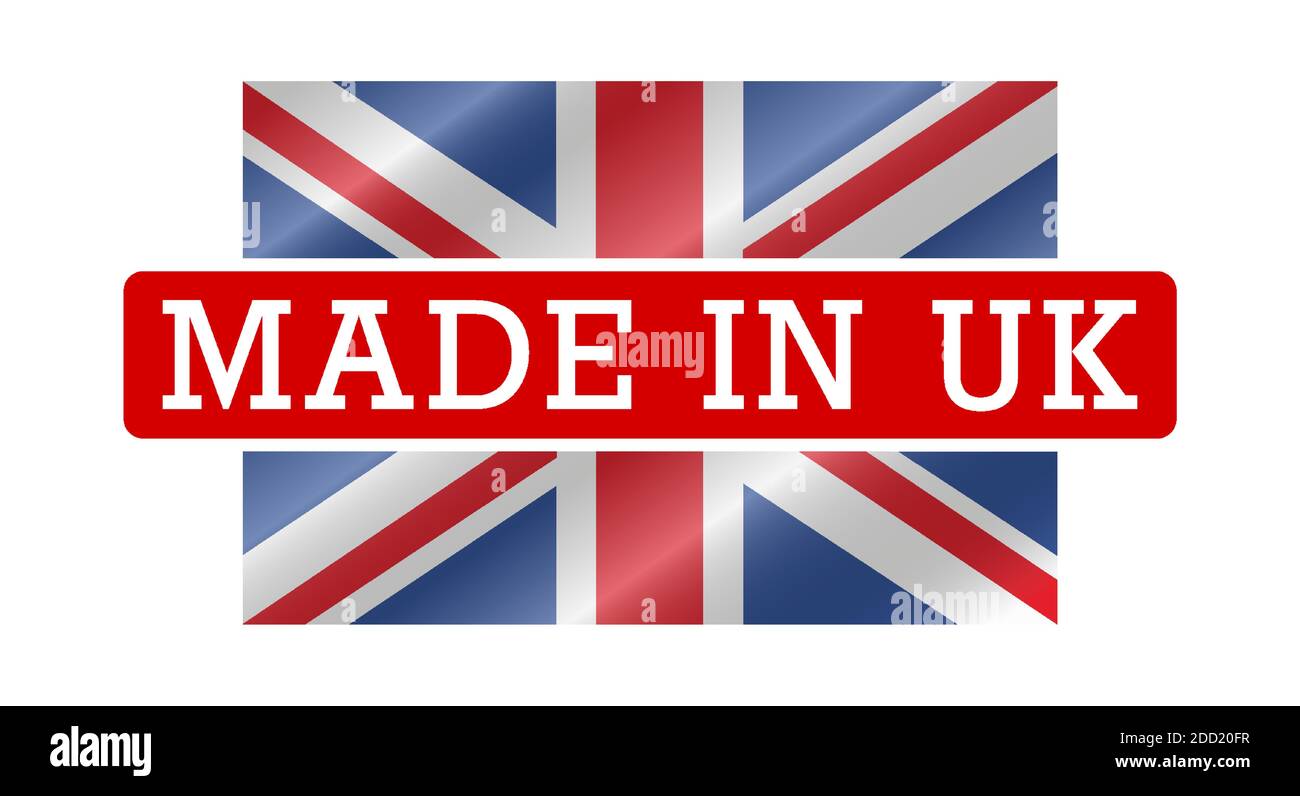 Fabriqué au Royaume-Uni, bagde label Royaume-Uni. Drapeau Union Jack. Illustration vectorielle. Illustration de Vecteur