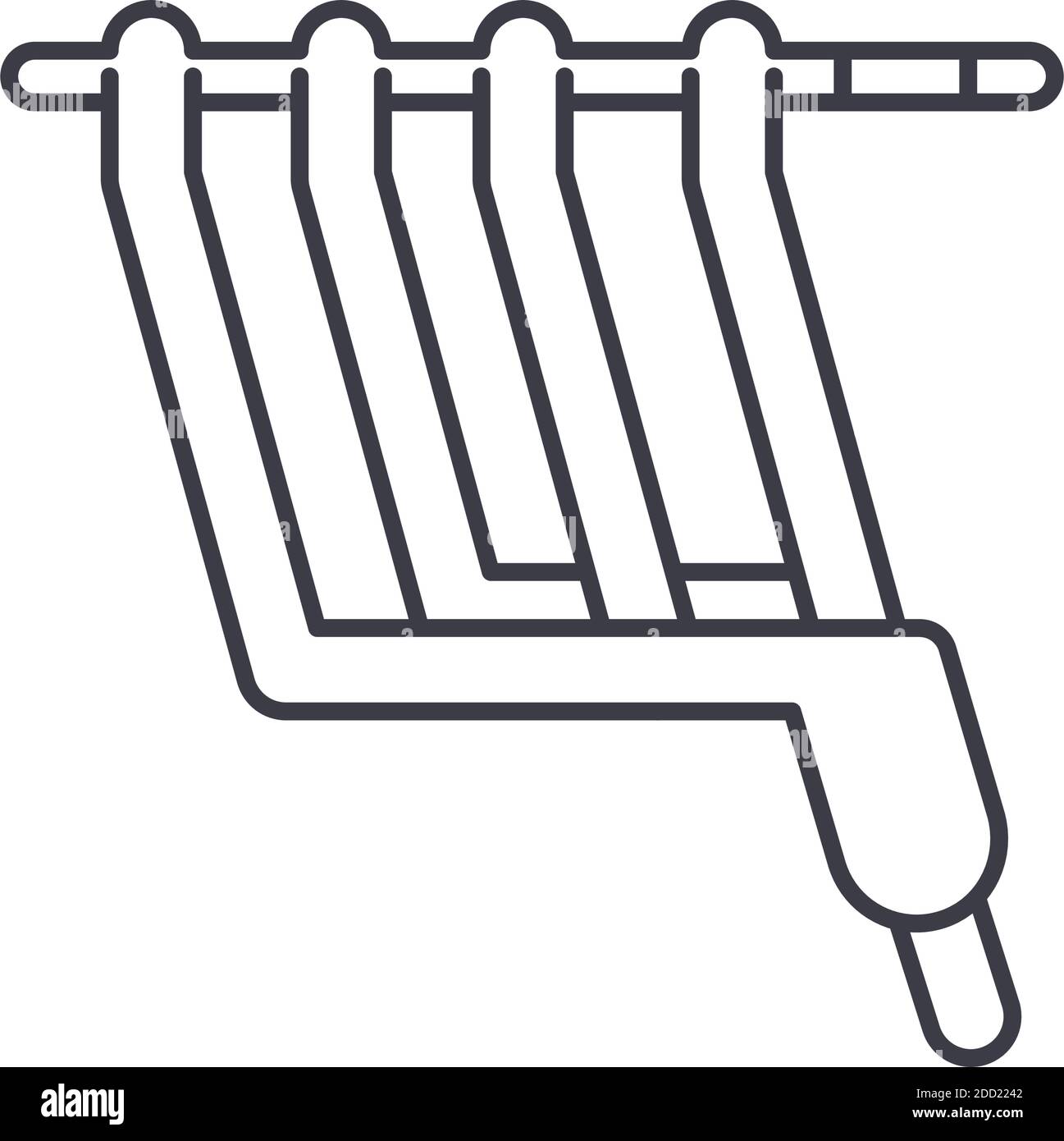 Icône d'en-tête d'échappement, illustration isolée linéaire, vecteur de ligne mince, panneau de conception de bande, symbole de concept de contour avec contour modifiable sur fond blanc. Illustration de Vecteur