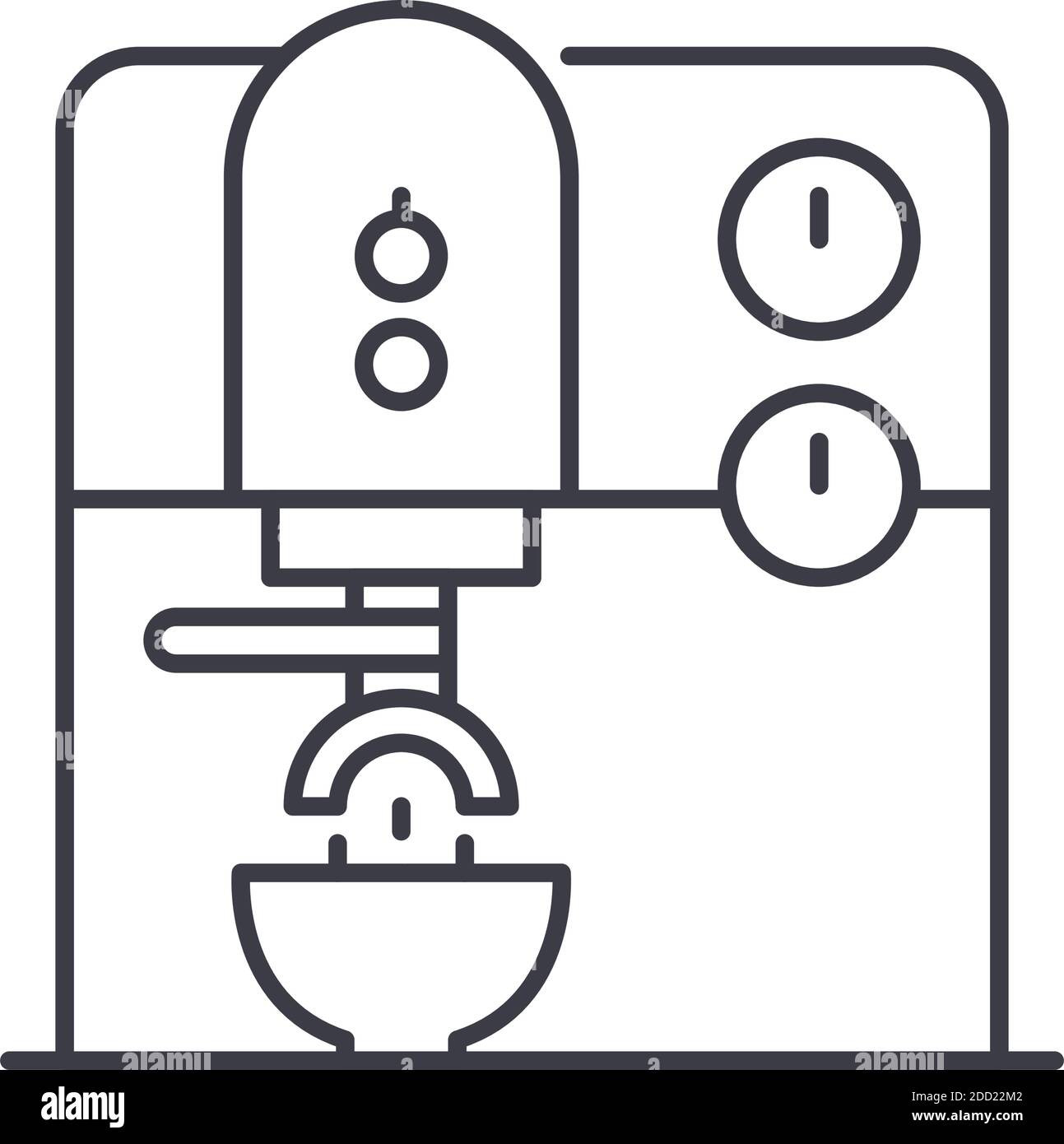 Icône d'image de la machine à café espresso, illustration isolée linéaire, vecteur de ligne mince, symbole de conception de toile, symbole de concept de contour avec trait modifiable Illustration de Vecteur