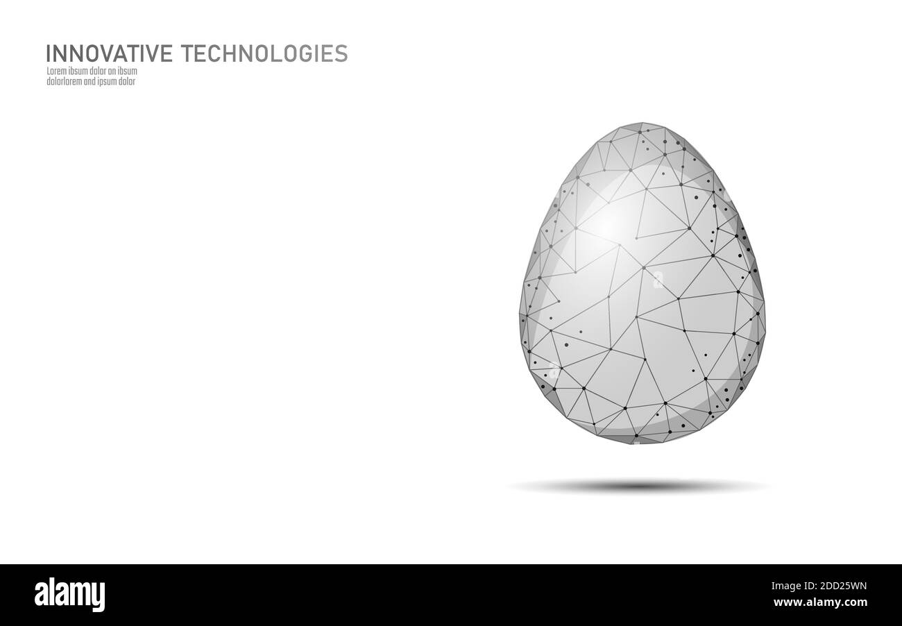 Concept d'entreprise de conception de poly basse oeuf. Modèle de bannière de la solution Creative Idea de conception de triangles polygonaux. Illustration du vecteur New Life Born Illustration de Vecteur