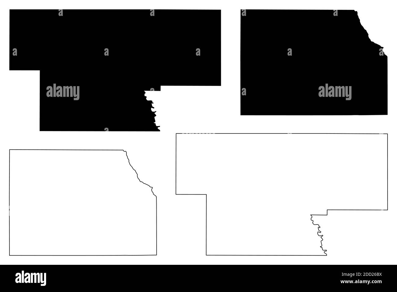 Garvin et Harper County, Oklahoma State (comté des États-Unis, États-Unis d'Amérique, États-Unis, États-Unis, États-Unis) carte illustration vectorielle, carte d'esquisse griffée Illustration de Vecteur