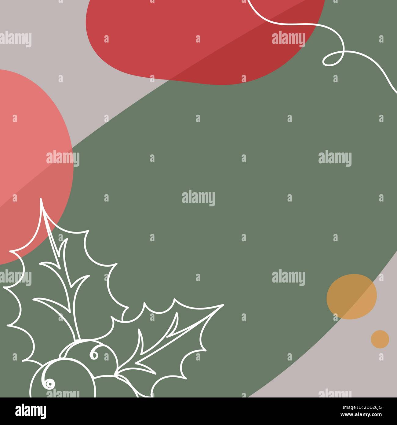 Fleur de Noël de style linéaire dessiné à la main. Illustration de Vecteur