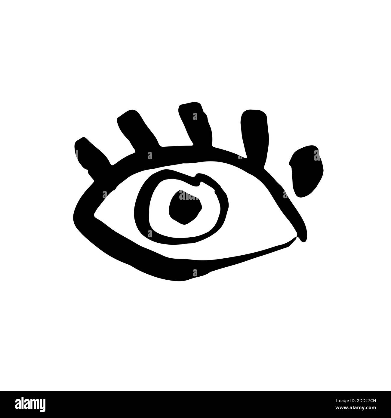 Ouvrir l'œil sur fond blanc. Grunge l'illustration du vecteur de forme. Illustration de Vecteur