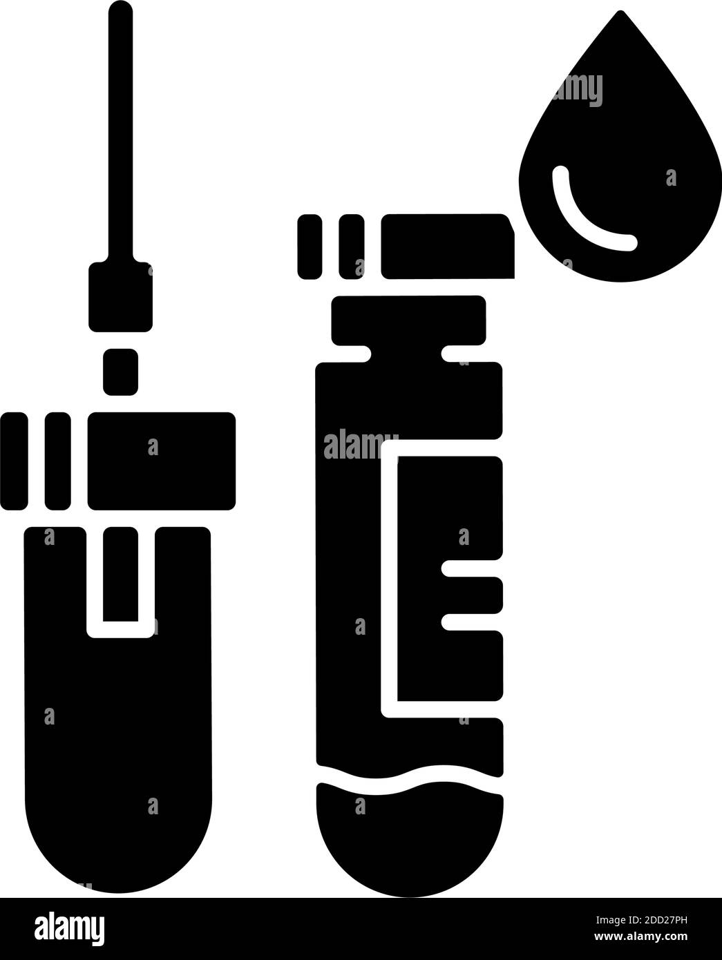 Tubes à essai sous vide, icône en glyphe noire Illustration de Vecteur