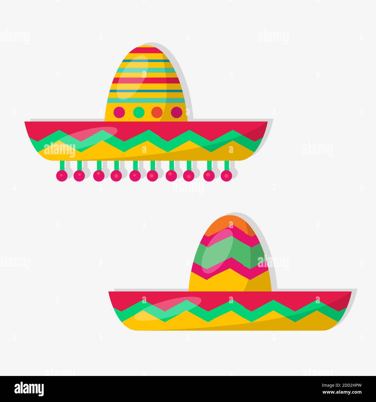 illustration vectorielle chapeau mexicain de style plat Illustration de Vecteur