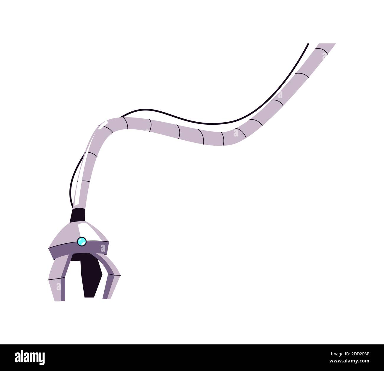 Bras métallique pour la manipulation, partie d'un robot ou d'une machine industrielle, illustration de vecteur de dessin animé Illustration de Vecteur