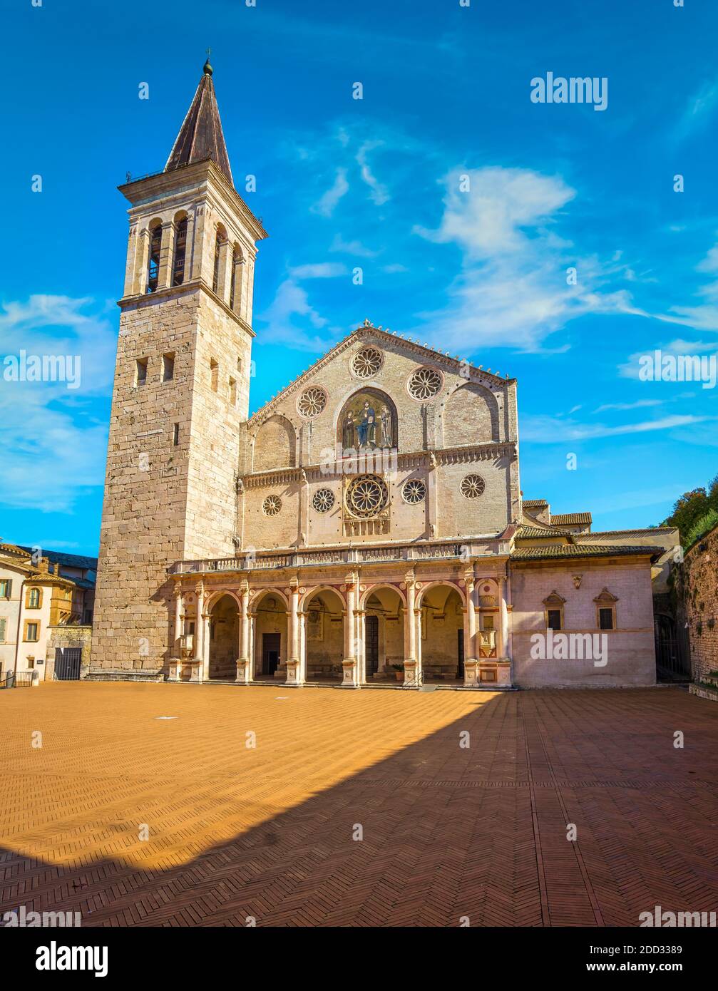 Spoleto, Santa Maria Assunta ou cathédrale Saint Mary duomo. Pérouse, Ombrie, Italie, Europe. Banque D'Images