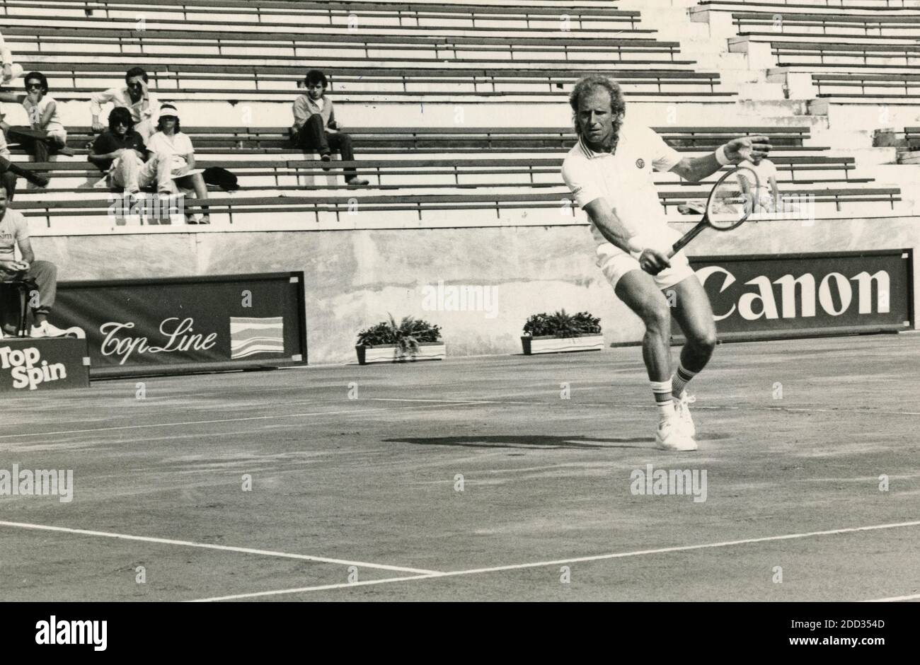 Joueur de tennis américain Vitas Gerulaitis, Trévise, Italie 1984 Banque D'Images