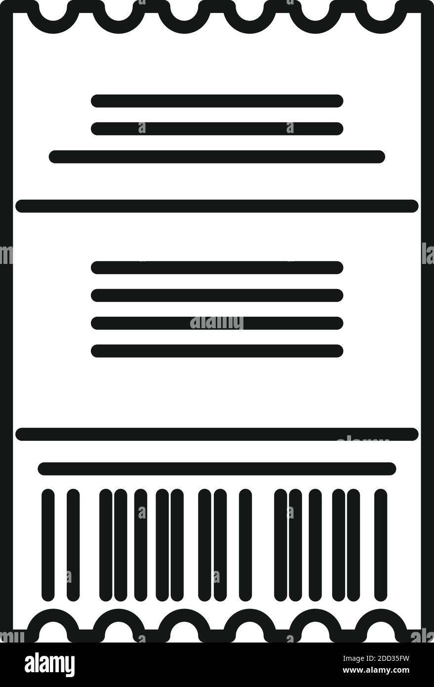 Icône de chèque de paie en franchise de droits, style de contour Illustration de Vecteur