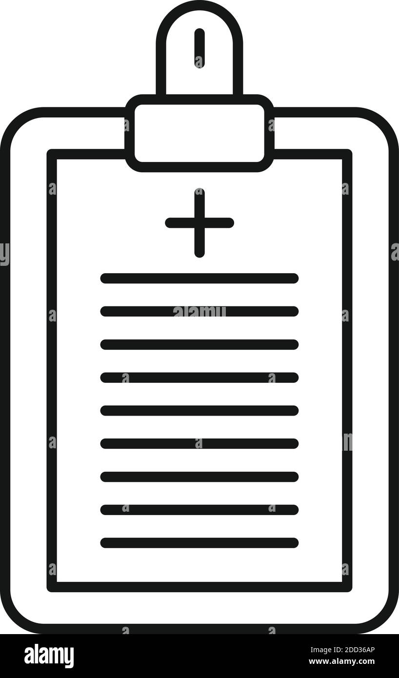 Icône du presse-papiers pour orthophoniste, style de contour Illustration de Vecteur