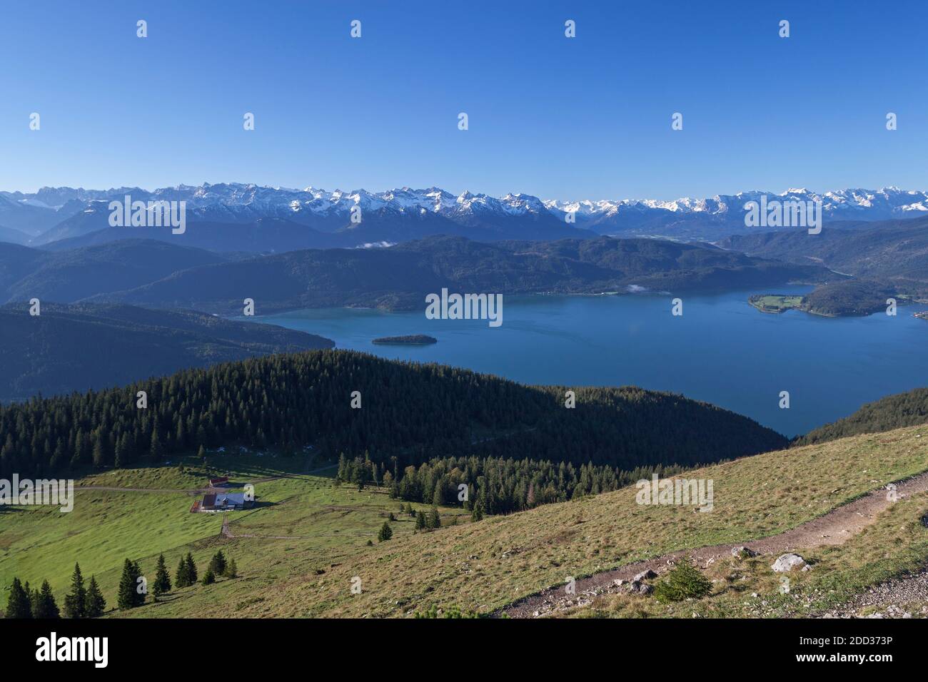 Géographie / Voyage, Allemagne, Bavière, Kochel sur le lac, vue sur le Jochberg (pic) sur Walchensee (L, Additional-Rights-Clearance-Info-not-available Banque D'Images