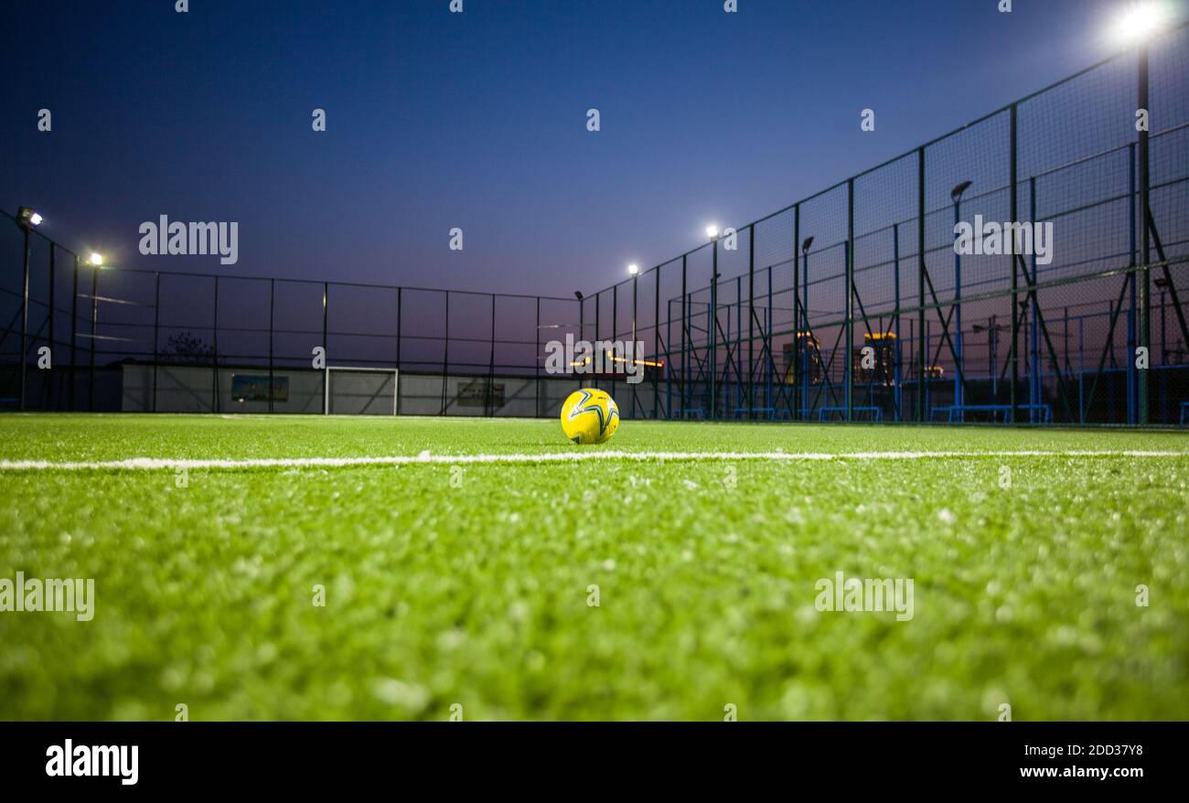 Terrain de football cage Five-a-Side Banque D'Images